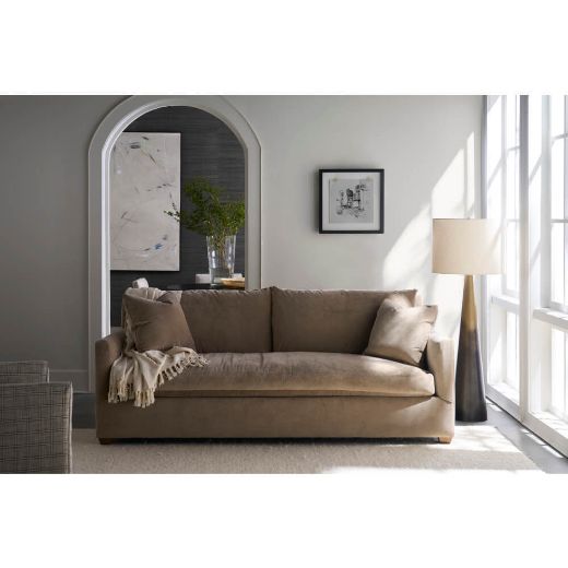 Picture of 89” Quick Ship Lilah Sofa - Fawn Brushed Velvet  
