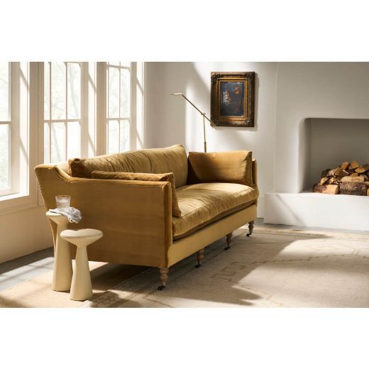 Picture of 90” Quick Ship Madeline Sofa - Antiqued Amber Velvet