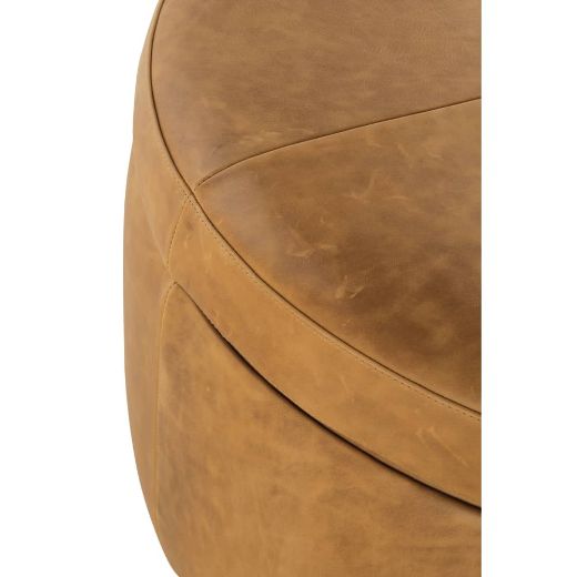 Picture of Cyrus 20" Round Leather Storage Ottoman